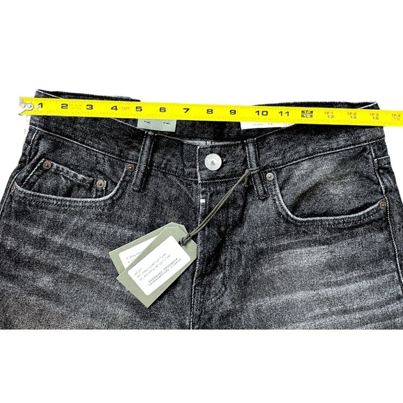 All Saints Men Switch Black Denim Shorts Button Fly Frayed Hem Multiple Size NWT - Picture 4 of 6